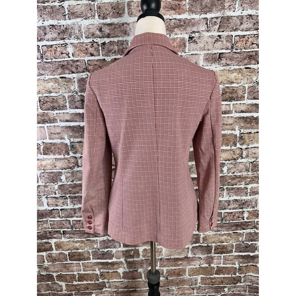 Liverpool Los Angeles Red White Gingham Blazer Womens Size M Single Button - Picture 7 of 15